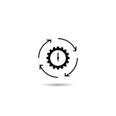 Productivity line icon. Isolated efficiency icon with cogwheel in line style vector design template