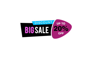 20 Percent discount offer, clearance, promotion banner layout with sticker style.