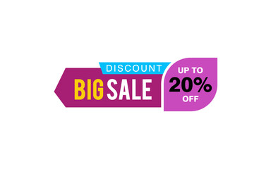 20 Percent discount offer, clearance, promotion banner layout with sticker style.