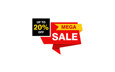 20 Percent discount offer, clearance, promotion banner layout with sticker style.