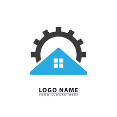 abstract home repair vector logo icon.