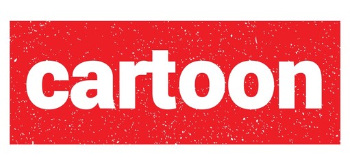 cartoon text written on red stamp sign.