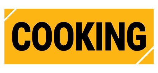COOKING text on yellow-black grungy stamp sign.