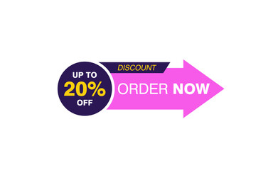 20 Percent discount offer, clearance, promotion banner layout with sticker style.