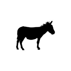 Donkey icon. Simple style political rally poster background symbol. Donkey brand logo design element. Donkey t-shirt printing. vector for sticker.