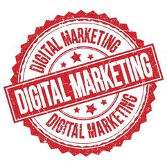 DIGITAL MARKETING text on red round stamp sign
