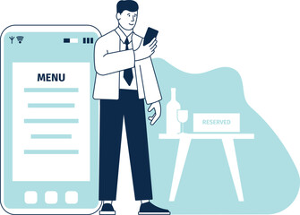 Restaraunt app on smartphone. Table reservation service