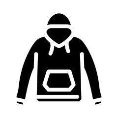 hoodie outerwear female glyph icon vector. hoodie outerwear female sign. isolated symbol illustration