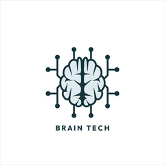 Creative smart brain logo icon vector design template