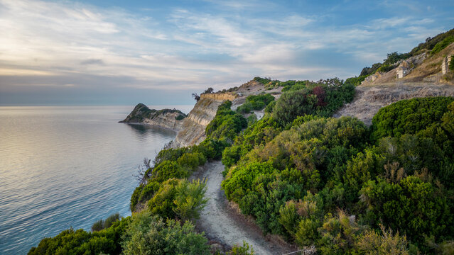 sunset over cape Rodonit, Albania, Europe