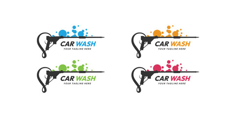 Set of Pressure Car Wash logo vector design template