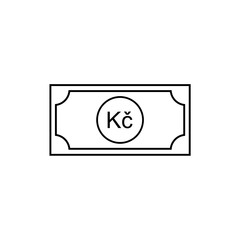 Czech Currency Icon Symbol, Czech Koruna, CZK Sign. Vector Illustration