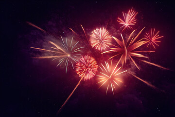 Fototapeta na wymiar Sparkling color fireworks. AI generated