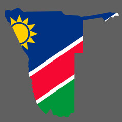 Namibia map with flag african cartography