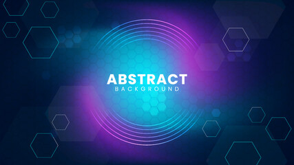 Fototapeta premium Abstract blue circle background. Futuristic blue light composition color.