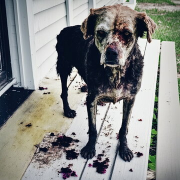Zombie dog fictitious generative AI artwork