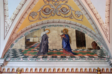 Visitation of the Virgin Mary, fresco in the parish church of the Holy Trinity in Karlovac, Croatia