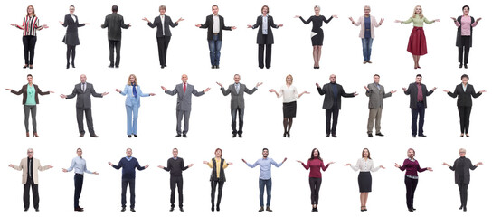 group of successful business people isolated on white