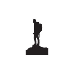 Sherpa Hiking Silhouette logo vector design illustration
