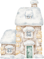 Winter house illustration
