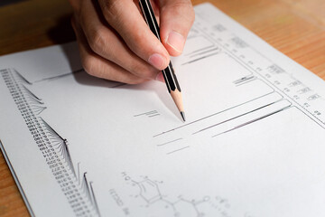 The chemist interprets proton NMR spectrum, the spectrum of sample analysis by nuclear magnetic resonance spectroscopy, NMR spectroscopy. 