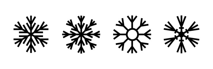 Set of Snow icon. Collection snowflake isolated on white background. vector illustration