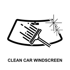 clean car windshield icon isolated on white background vector illustration.