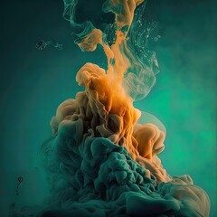 Fototapeta premium Colorful chemical splash underwater. Abstract swirling liquid.