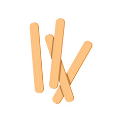 Hair removal wooden sticks cartoon illustration. Cartoon drawing of wax sticks or epilation equipment isolated on white background. Cosmetology, depilation, hygiene, beauty concept