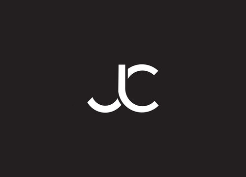 Minimalist line art letter JC logo design