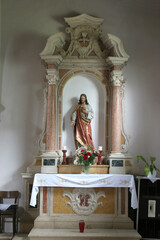 Altar of the Sacred Heart of Jesus in the parish church of St. Roch in Fuskulin, Croatia