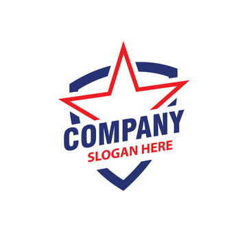 star shield logo vector design
