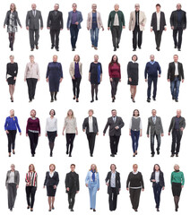 Obraz premium group of successful business people in motion isolated