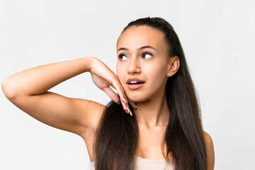 Fototapeta premium Portrait of pretty young Arabian woman over isolated background