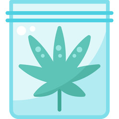 Cannabis In Plastic Envelope drug marijuana tobacco cannabinoids herb herbal  flat icon