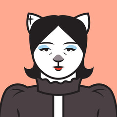 Kelly cat goth character avatar icon