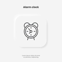 3d alarm clock symbol. Time and clock icon. Clock icon in trendy flat and line style isolated on background. Icons for date, time, era, duration, period, span, hour, minute, watch, timer, time keeper.