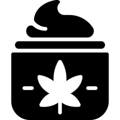 Cannabis Cream drug marijuana tobacco cannabinoids herb herbal  glyph solid icon