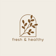 Vector templates of abstract green leaf logo designs - for medical, yoga, spa classes, beauty. Circles made with Vector leave