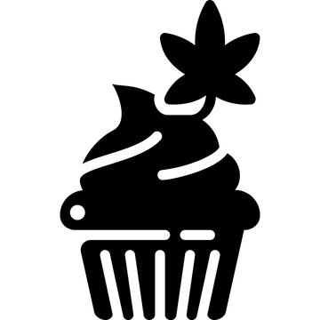 Cannabis Cubcake drug marijuana tobacco cannabinoids herb herbal  glyph solid icon