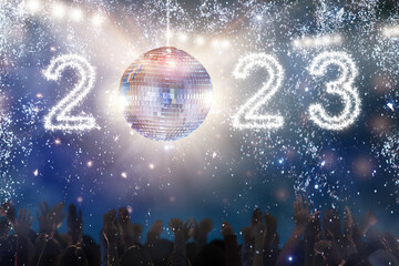 2023 New Year disco party in a night club