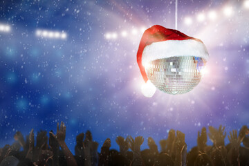 Christmas disco party in a night club
