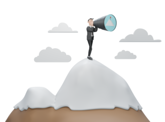 Ambition to aim high and achieve business goal, motivation to success, challenge and determination for victory concept,