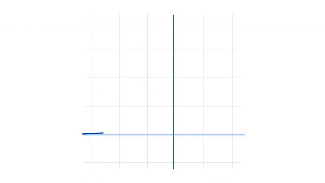 Exponential law, power law chart, self drawing animation. Luma matte, alpha channel, isolated design element.	