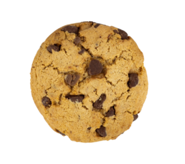 Chocolate chip cookies isolated on transparent background with PNG. Homemade pastry. Sweet biscuits