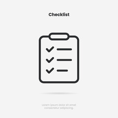 Clipboard icon. Technical list, check list icon. Management sign flat icon concept. Software development. Task done. Signed approved document icon. Project completed. Answer on questions.