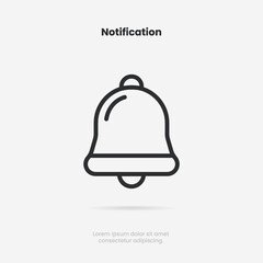 Notification bell alarm icon. Alarm symbol. Ringing bells. Incoming inbox message. Alarm clock and smartphone application alert. Social media element. New message symbol flat style. Stock vector.