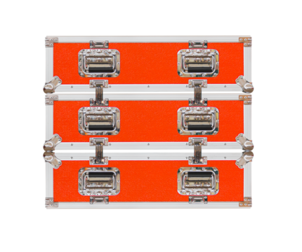 New red toolbox isolated on white background