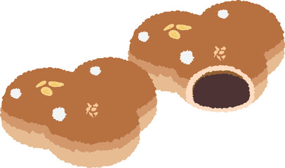 A popular bread in Japan. Bread with three flavors, called 