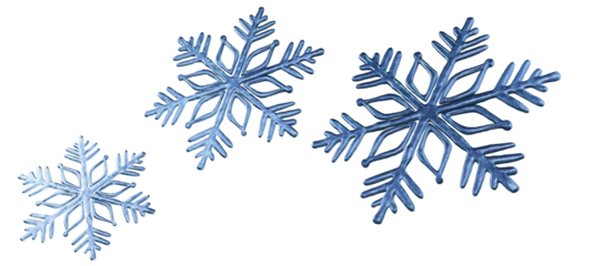 Winter new year has frozen. Seasonal Wallpaper with Beautiful Frosty Snowflake. Christmas Banner with copy-space. Macro Snowflake and Fallen Defocused Snowflakes. 3d rendering